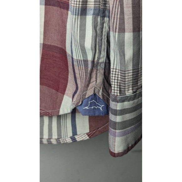 Tommy Bahama Shirt XLarge Red Blue White Long Sleeve Button Down Cotton Silk - Picture 3 of 7